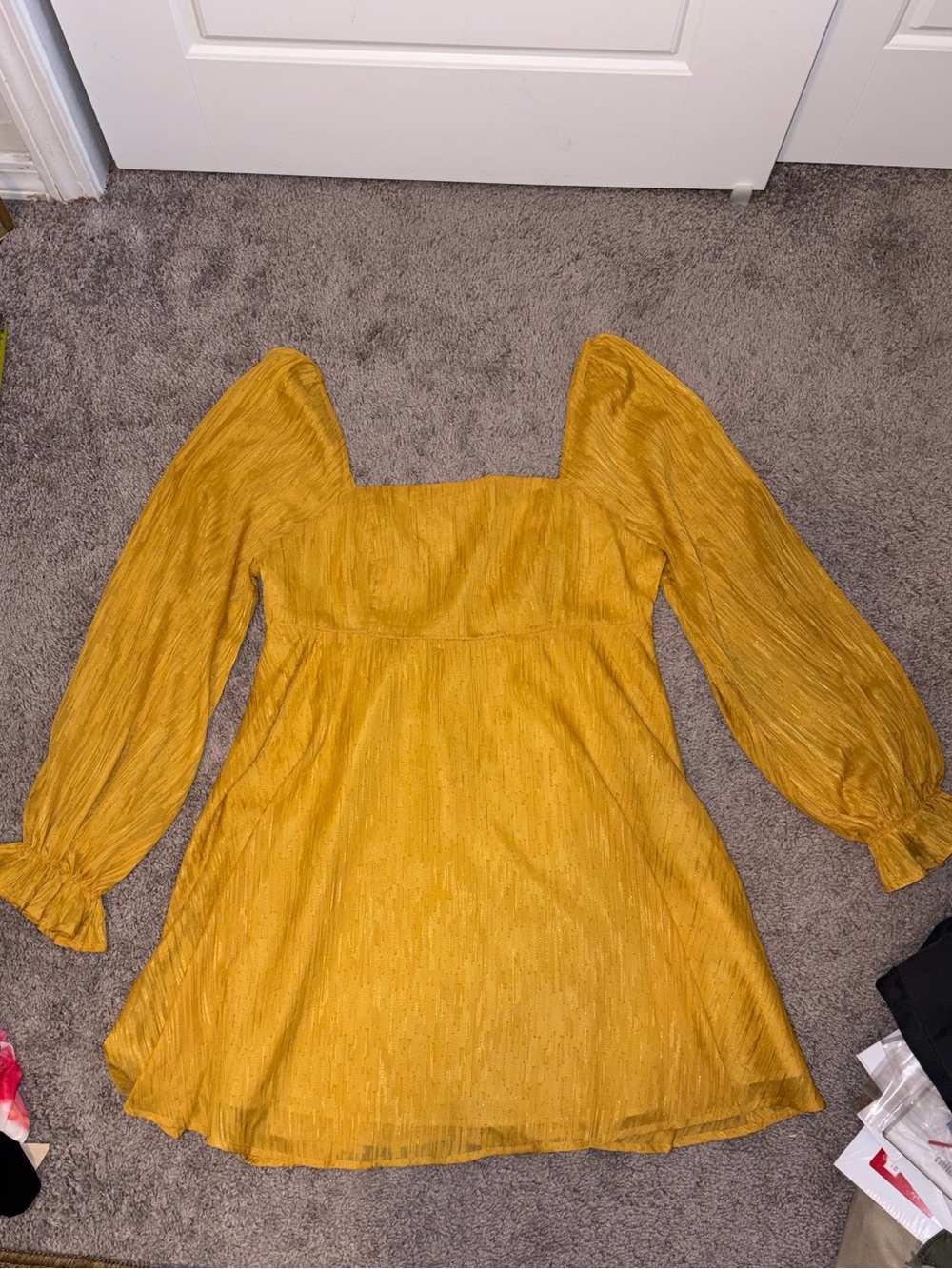 Jealous Tomato Golden Yellow Satin Mini Dress